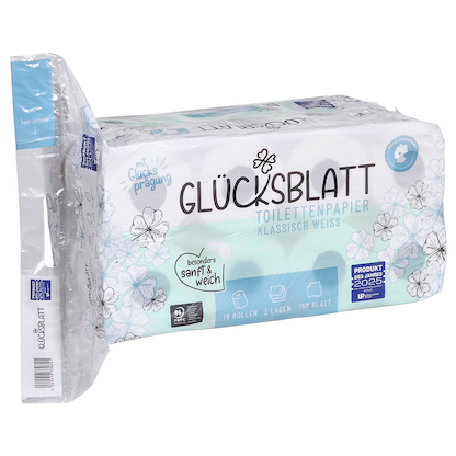 Artikelbild 2 für GLÜCKSBLATT Toilettenpapier klassisch weiß 3-lagig, 16 Rollen, Artikelnummer 671846