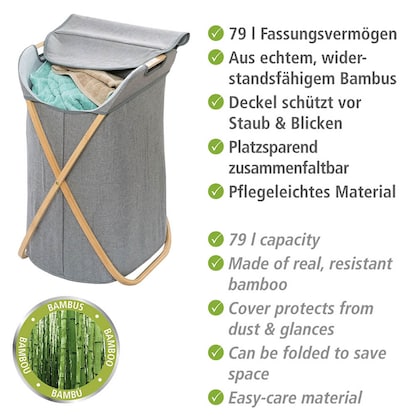 Artikelbild 2 für WENKO Wäschekorb Bahari braun, grau, Artikelnummer 529877