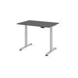 Artikelbild 1 für HAMMERBACHER XDSM12 elektrisch höhenverstellbarer Schreibtisch grafit rechteckig, T-Fuß-Gestell silber 120,0 x 80,0 cm, Artikelnummer 378959