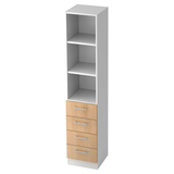 Artikelbild 1 für HAMMERBACHER Regalschrank 7600 RE, V7600/W/E/RE weiß, eiche 40,6 x 42,0 x 200,4 cm, Artikelnummer 867616