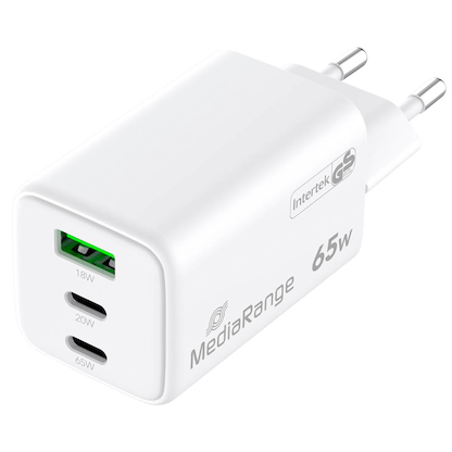 Artikelbild 8 für MediaRange 65W USB A/USB C Quick Charge Ladeadapter weiß, 65 Watt, Artikelnummer 492106