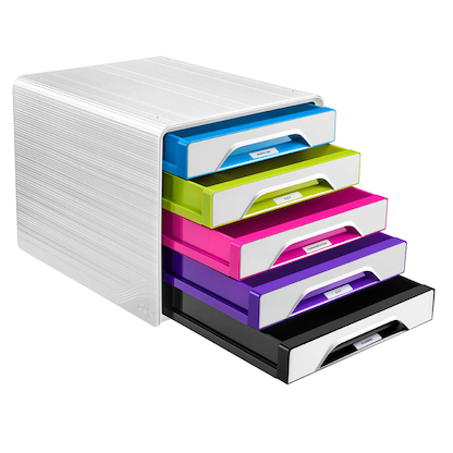 Artikelbild 4 für cep Schubladenbox Smoove weiß/bunt 1071110921, DIN A4 mit 5 Schubladen, Artikelnummer 429474