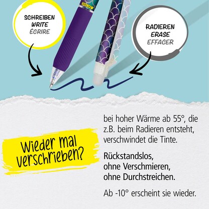 Artikelbild 6 für ONLINE® magiXX Design Girls Gelschreiber lila, rosa, schwarz 0,7 mm, Schreibfarbe: blau, 3 St., Artikelnummer 617397