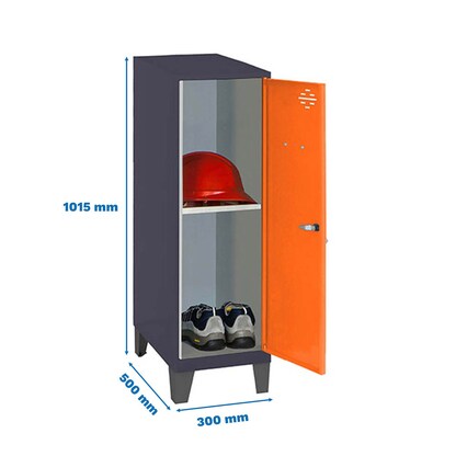 Artikelbild 2 für Simonrack Spind SIMONLOCKER DISM SINGLE anthrazit, orange 8425437120787, 1 Schließfach 30,0 x 50,0 x 101,5 cm, Artikelnummer 355929