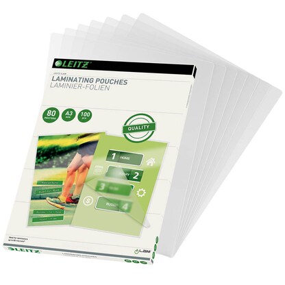 Artikelbild 2 für 100 LEITZ Laminierfolien glänzend für A3 80 micron, Artikelnummer 908103