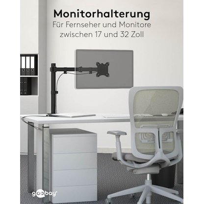 Artikelbild 5 für goobay Monitor-Halterung Single Flex 58528 schwarz für 1 Monitor, Tischklemme, Artikelnummer 984252