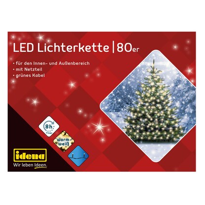 Artikelbild 3 für Idena 80er weiße LED Lichterkette grün 16,0 m, Artikelnummer 105209