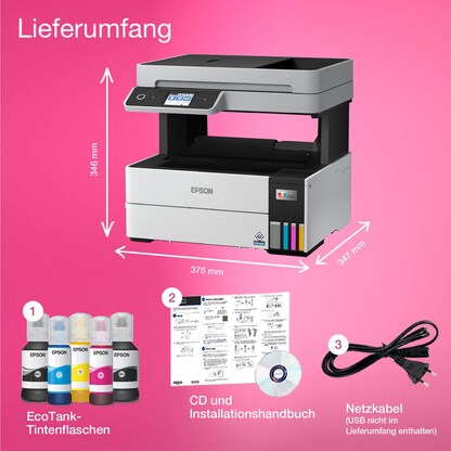 Artikelbild 4 für AKTION: EPSON EcoTank ET-5150 3 in 1 Tintenstrahl-Multifunktionsdrucker grau mit 50 Euro CashBack, Artikelnummer 460521