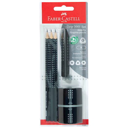 Artikelbild 10 für FABER-CASTELL GRIP 2001 Bleistift-Set B schwarz, 1 Set, Artikelnummer 278303