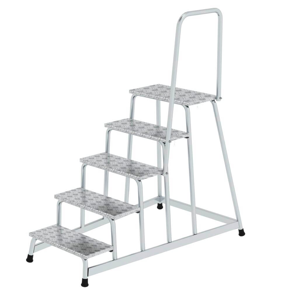 MUNK Montagetritt mit Handlauf 50045 silber 5 Stufen, H: 100,0 cm ...