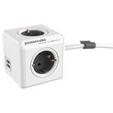 Artikelbild 1 für allocacoc PowerCube Extended DUO USB 2-fach Steckdosenwürfel 1,5 m weiß mit USB-Buchse, Artikelnummer 489827
