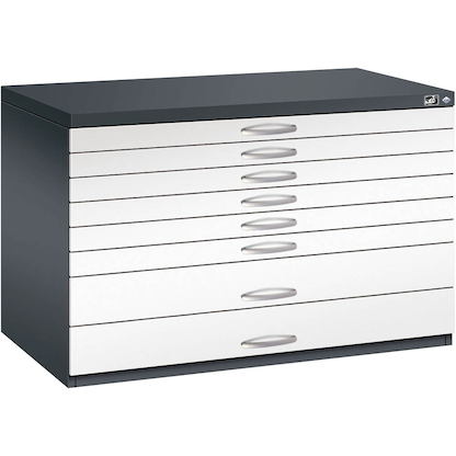 Artikelbild 4 für CP 7100 Planschrank schwarzgrau, verkehrsweiß 8 Schubladen 110,0 x 76,5 x 76,0 cm, Artikelnummer 683084