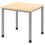 Artikelbild 1 für HAMMERBACHER HS08 höhenverstellbarer Schreibtisch ahorn quadratisch, 4-Fuß-Gestell silber 80,0 x 80,0 cm, Artikelnummer 355438