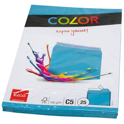Artikelbild 3 für ELCO Briefumschläge Color DIN C5 ohne Fenster intensivblau haftklebend 25 St., Artikelnummer 288379