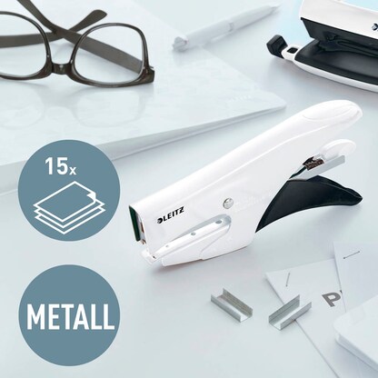 Artikelbild 2 für LEITZ Heftzange 5531 WOW perlweiß, Artikelnummer 280503