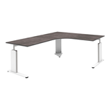 Artikelbild 1 für röhr Imperia höhenverstellbarer Schreibtisch quarzit L-Form, C-Fuß-Gestell weiß 180,0 x 80,0/200,0 cm, Artikelnummer 676672