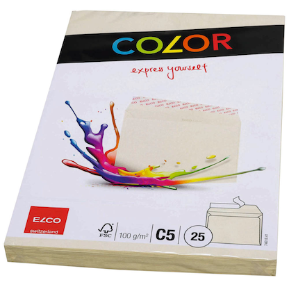 Artikelbild 3 für ELCO Briefumschläge Color DIN C5 ohne Fenster hellchamois haftklebend 25 St., Artikelnummer 288387