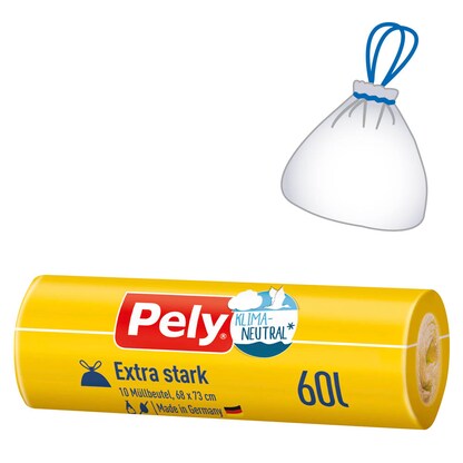 Artikelbild für Pely Müllbeutel Extra stark 60,0 l transparent, 10 St., Artikelnummer 618486
