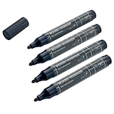 Artikelbild 1 für SIGEL Whiteboard- und Flipchart-Marker schwarz 2,0 - 3,0 mm, 4 St., Artikelnummer 636607