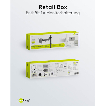 Artikelbild 10 für goobay Monitor-Halterung Single Flex 58528 schwarz für 1 Monitor, Tischklemme, Artikelnummer 984252