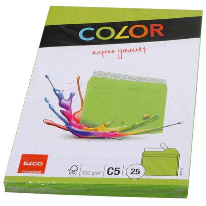 Artikelbild 4 für ELCO Briefumschläge Color DIN C5 ohne Fenster intensivgrün haftklebend 25 St., Artikelnummer 288799