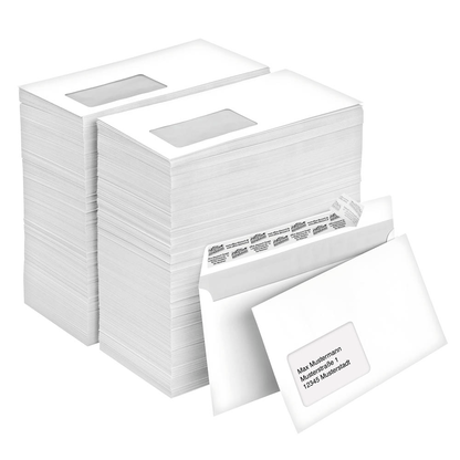 Artikelbild 1 für office discount Briefumschläge DIN lang mit Fenster weiß haftklebend 500 St., Artikelnummer 116962