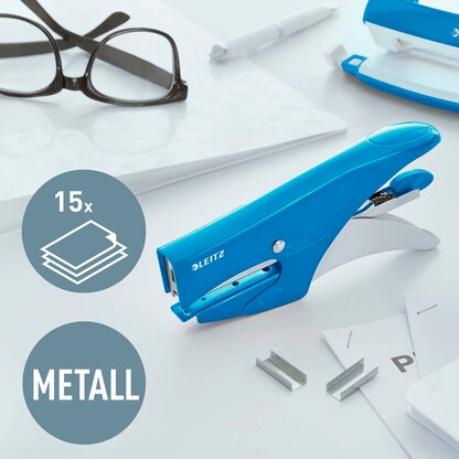 Artikelbild 3 für AKTION: LEITZ Heftzange 5531 WOW blau-metallic mit Prämie nach Registrierung, Artikelnummer 280735