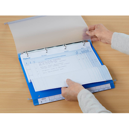 Artikelbild 5 für BOI Patienten-Dokumentations-Hängemappe 2-Ringe Click 2 Stationär blau Boden: 2,5 cm, Artikelnummer 666814