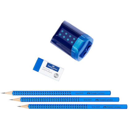 Artikelbild 2 für FABER-CASTELL GRIP 2001 Bleistift-Set B blau, 1 Set, Artikelnummer 278188