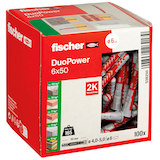Artikelbild 1 für fischer DuoPower 6x50 2K 538250 Universaldübel Ø 6 mm x 50 mm, 100 St., Artikelnummer 480063