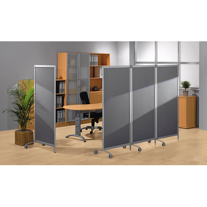 Artikelbild 6 für PAPERFLOW Trennwand, silber 76,0 x 160,0 cm mit Rollen, 2 St., Artikelnummer 957894