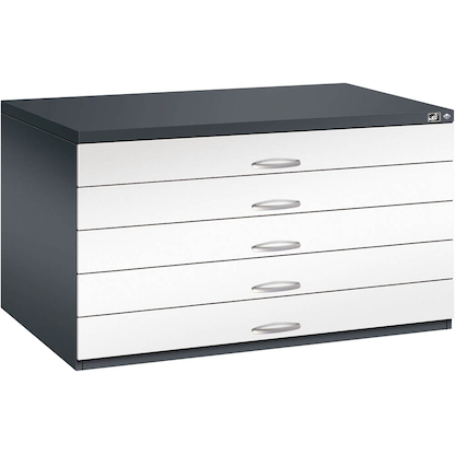 Artikelbild 4 für CP 7200 Planschrank schwarzgrau, verkehrsweiß 5 Schubladen 135,0 x 96,0 x 76,0 cm, Artikelnummer 683502
