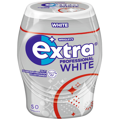 Artikelbild für extra® PROFESSIONAL WHITE Kaugummis 50 Dragees, Artikelnummer 129417