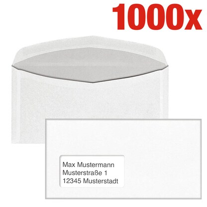 Artikelbild 2 für BONG Kuvertierhüllen KuvertierStar DIN lang+ mit Fenster weiß nassklebend 1.000 St., Artikelnummer 124966