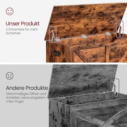 Artikelbild 9 für VASAGLE Sitztruhe LSB060T01 braun Holz 100,0 cm, Artikelnummer 263008