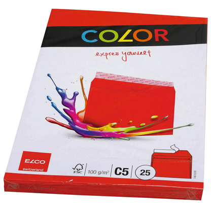Artikelbild 3 für ELCO Briefumschläge Color DIN C5 ohne Fenster intensivrot haftklebend 25 St., Artikelnummer 288926