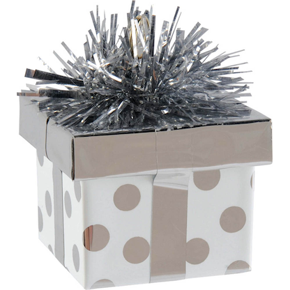 Artikelbild für amscan® Ballongewicht silber, weiß Geschenk, Artikelnummer 388548