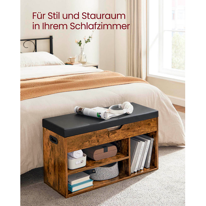Artikelbild 5 für VASAGLE Schuhbank LHS30BX braun, schwarz Holz 80,0 cm, Artikelnummer 262299