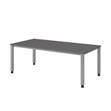 Artikelbild 1 für HAMMERBACHER QS2E höhenverstellbarer Schreibtisch grafit rechteckig, 4-Fuß-Gestell silber 200,0 x 100,0 cm, Artikelnummer 378776