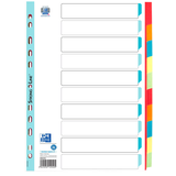 Artikelbild 1 für OXFORD Ordnerregister DIN A4 Vollformat blanko rot, orange, blau, gelb, grün 10-teilig, 1 Satz, Artikelnummer 122820