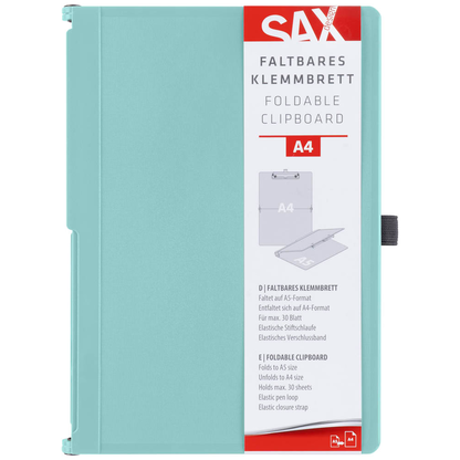 Artikelbild 2 für sax design Klemmbrett 2-750-20 DIN A5 auf DIN A4 aqua Kunststoff, 1 St., Artikelnummer 609766