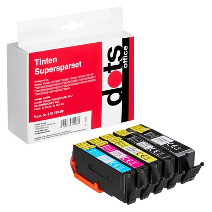 Artikelbild 12 für dots 1x pigmentschwarz, 1x schwarz, 1x cyan, 1x magenta, 1x gelb Druckerpatronen kompatibel zu Canon PGI-580XXL PGBK, CLI 581XXL BK/C/M/Y, Artikelnummer 575759