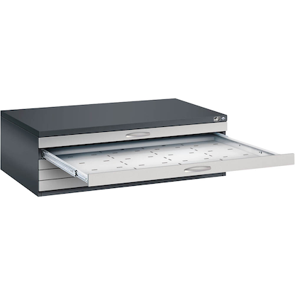 Artikelbild für CP 7200 Planschrank schwarzgrau, weißaluminium 5 Schubladen 135,0 x 96,0 x 42,0 cm, Artikelnummer 682570
