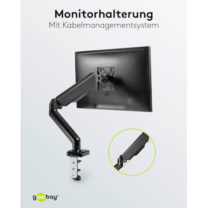 Artikelbild 8 für goobay Monitor-Halterung 58530 schwarz für 1 Monitor, Tischbohrung, Tischklemme, Artikelnummer 557247