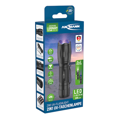 Artikelbild 2 für ANSMANN Action 400 UV LED Taschenlampe schwarz 5,0 cm, 4.200 Lux, 90 Lumen, 3 W, Artikelnummer 629457