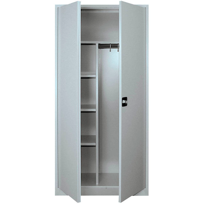 Artikelbild 2 für LÜLLMANN Putzmittelschrank 545540 lichtgrau 92,5 x 42,2 x 195,0 cm, aufgebaut, Artikelnummer 183077