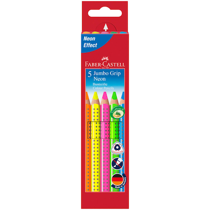 Artikelbild 2 für FABER-CASTELL Jumbo Grip Neon Buntstifte farbsortiert, 5 St., Artikelnummer 819363