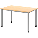 Artikelbild 1 für HAMMERBACHER HS12 höhenverstellbarer Schreibtisch ahorn rechteckig, 4-Fuß-Gestell silber 120,0 x 80,0 cm, Artikelnummer 355503