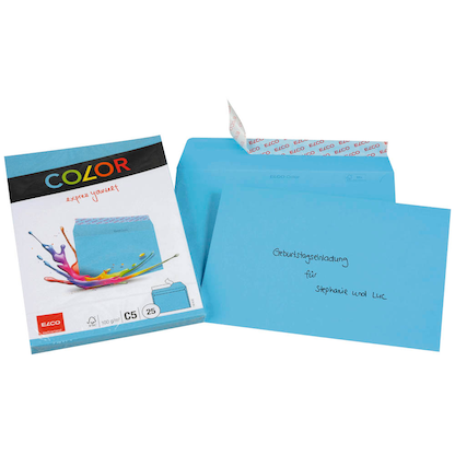 Artikelbild 2 für ELCO Briefumschläge Color DIN C5 ohne Fenster intensivblau haftklebend 25 St., Artikelnummer 288379