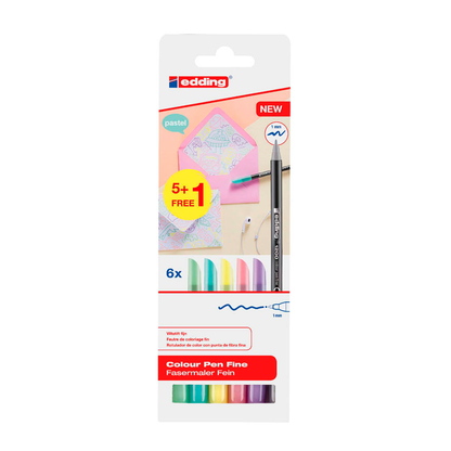 Artikelbild 4 für 5 + 1 GRATIS: edding 1200 Filzstifte farbsortiert, 5 St. + GRATIS 1 St., Artikelnummer 347538